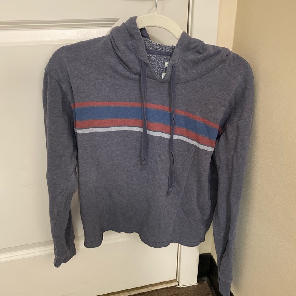 American Eagle grayish blue cropped hoodie.